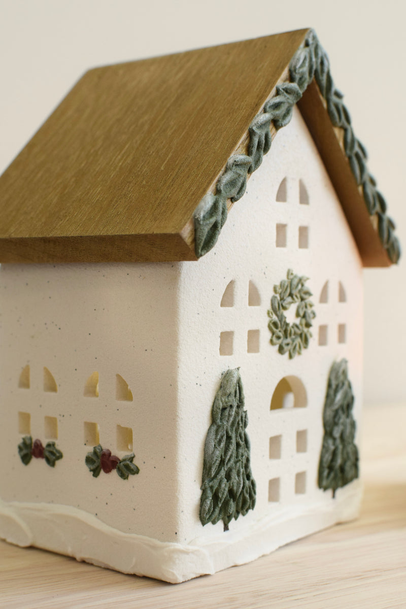 Ceramic Holiday Light Up House