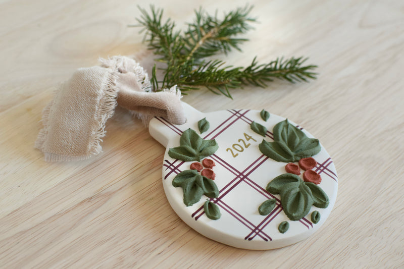 2024 Plaid Holly Ornament