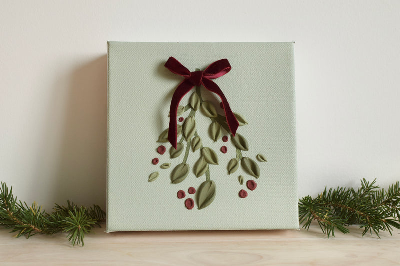 Velvet Mistletoe - 6" x 6"